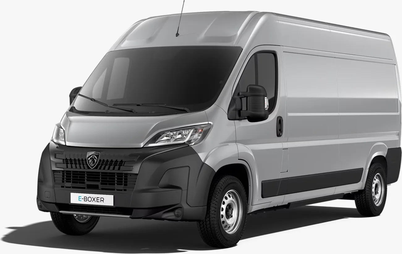 Peugeot Boxer gris, vue avant